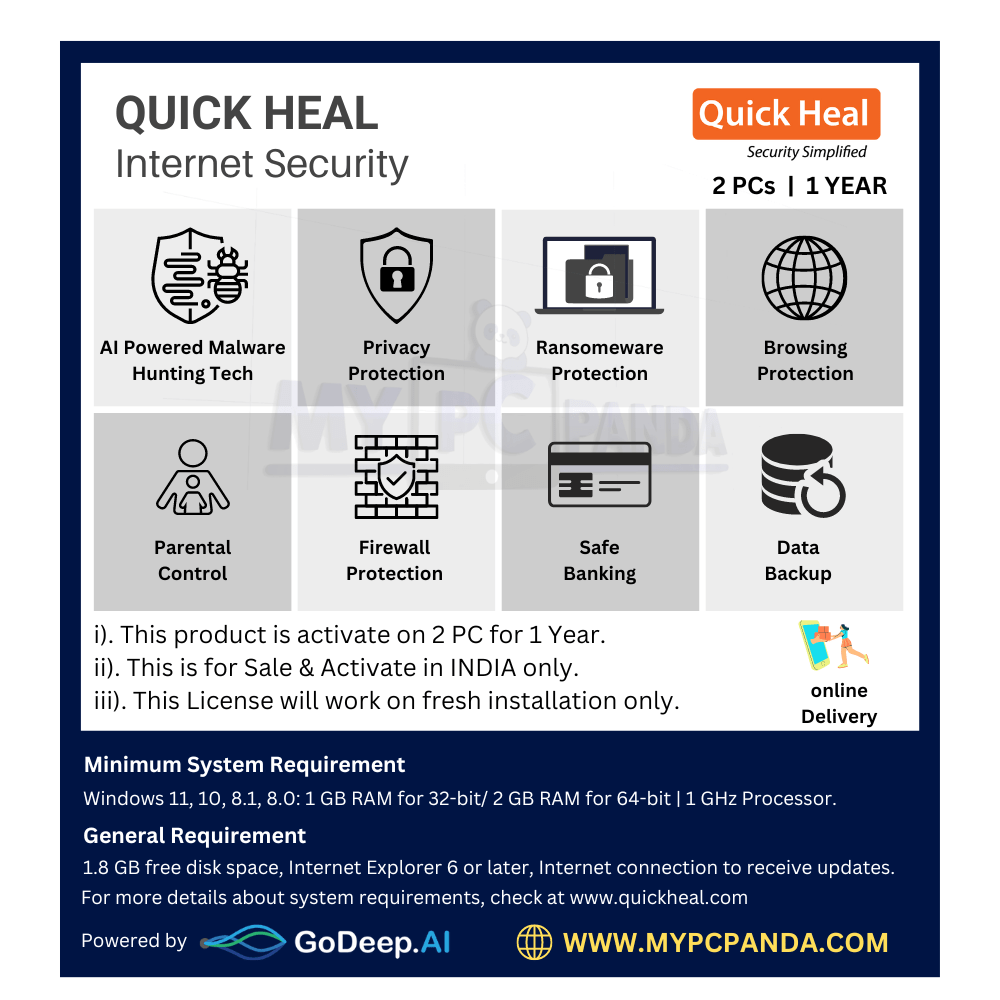 1707913225.Quick Heal Internet Security 2 Users 1 Year Price-my pc panda